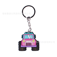 Porte-clés personnalisé pour fête sur le thème des camions, fournitures pour fête d'anniversaire Monster Truck, porte-clés en silicone, décorations et cadeaux pour fête sur le thème des voitures et des camions