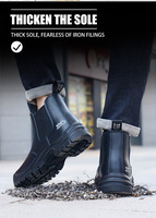 Bottes de sécurité anti-perforation à enfiler, en cuir lisse, populaires en Irlande, pour travaux de construction hivernaux, prix usine 2026