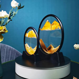 Peinture de sable coulant verre artisanat veilleuse créative décoration de la maison lampe 3D stéréoscopique Art sablier lampe de bureau - Product Image 4