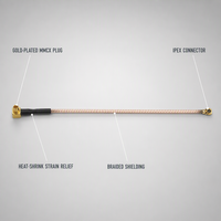 Câble coaxial MMCX mâle à U.F.L femelle à angle droit RG316/178 pour extension d'antenne de module GPS VTX de drone