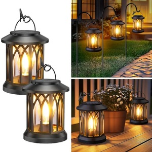 <b>Solar</b> Clip <b>Lantern</b> <b>Outdoor</b> Garden Light Flame Effect Lawn Decorative Lamp - Product Image 1