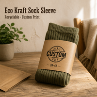 Manchon en papier kraft de bonne qualité pour chaussettes, bande de carton personnalisée avec logo imprimé pour l'emballage de chaussettes en détail, vente en gros
