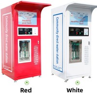 Distributeur d'eau automatique rouge avec télécommande, paiement par pièces/cartes/codes, double désinfection, libre-service, ventes 24h/24