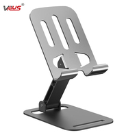 Support de téléphone rotatif à 360° en alliage d'aluminium, support de tablette pliable de bureau, design ajouré réglable, support de refroidissement pour iPhone