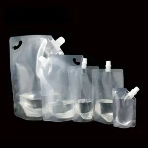 Botella de plástico rellenable de 50ml a 2L, contenedor personalizado de alcohol, leche de soja, gelatina, zumo, bebida líquida, con boquilla