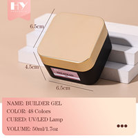 Gel de construction Hanyinails sans HEMA, 48 couleurs, faible chaleur, auto-nivelant, haute dureté, pour extension d'ongles