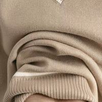 Ensemble de pulls en tricot décontractés pour femmes, couleur unie, col en V, anti-boulochage, coupe ample, longueur intégrale, hiver, spandex/polyester