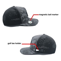 Gorra de Golf Personalizada Deportiva, Impermeable, de Goma, con Logotipo Bordado a Mano, Corte Láser, Visera Plana, 5 Paneles, Transpirable, con Letras y Camuflaje