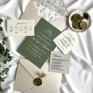 Invitaciones de Boda Únicas y Económicas de Lujo, Tarjeta de Felicitación con Impresión Digital y Acabado en Relieve sobre Papel - Product Image 5