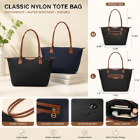 Sac fourre-tout en nylon imperméable pour femme, sac à main léger à bandoulière avec fermeture éclair, élégant, durable, pour usage quotidien, personnalisable avec logo OEM