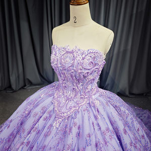 Jancember DY6731 Robes de soirée de luxe à paillettes violettes pour femmes - Product Image 2