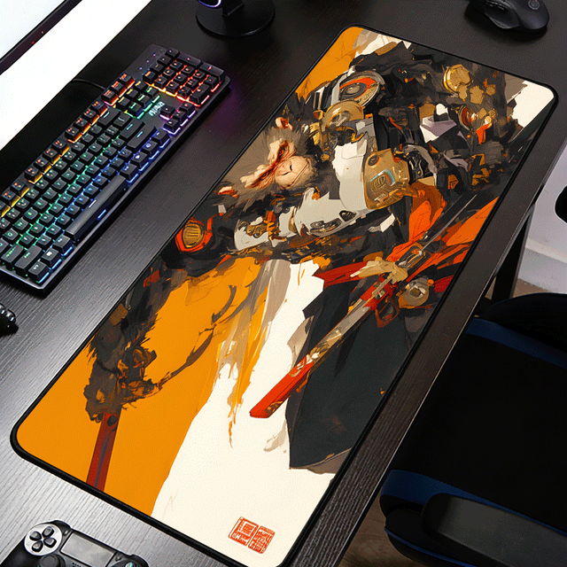 Large XXL Extended Cartoon Gaming Desk Mat Custom Design Printed Eco Friendly Natural Rubber Surface Water Resistant Stock