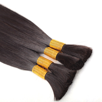 Rambut Indian kualitas tinggi ekstensi jumlah besar Remy manusia alami peluas kutikula mentah biasa bebas kusut 100g