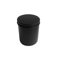 Pot cosmétique vide en aluminium noir mat de 60 ml (2 oz) avec couvercle à vis en métal rond, 60 g, avec impression sérigraphique