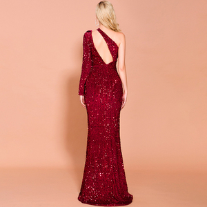 Luxury <strong>Black</strong> One Shoulder Sexy Arabic <strong>Evening</strong> <strong>Dress</strong> Custom Wedding <strong>Dress</strong> <strong>Plus</strong> <strong>Size</strong> Sequin <strong>Dress</strong> - Product Image 5