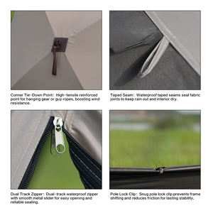 Tente de <span class=keywords><strong>plage</strong></span> automatique en fibre de verre E-RIKE avec protection UV, simple couche, ouverture rapide, pour 4 à 6 personnes, pique-nique, <span class=keywords><strong>camping</strong></span> en plein air - Product Image 3