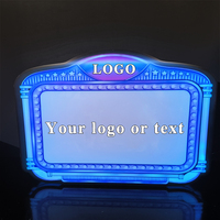 Présentoirs de bouteilles personnalisés modernes pour bar, boîte de nuit, VIP, présentoirs de service de boissons alcoolisées, panneau lumineux à lettres LED, tableau de messages