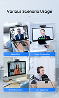 Cámara Web de 30 fps y 1080P con Sensor CMOS, Conexión USB Plug and Play, Cubierta de Privacidad y Micrófono Integrado para Videoconferencias en Mac y Laptops