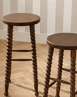 Tabouret de bar moderne en bois massif rétro nordique avec tissu durable pour bars commerciaux hôtels restaurants appartements et usage domestique