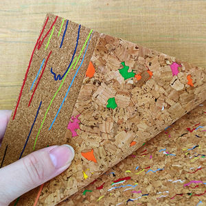 Tissu en cuir de <span class=keywords><strong>liège</strong></span> personnalisé impression de motifs de <span class=keywords><strong>liège</strong></span> véritable vinyle de grain de cuir artificiel synthétique PU pour sacs de canapé - Product Image 2