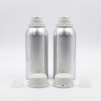 Bouteille en aluminium mat de 500 ml avec bouchon blanc de 74 mm, finition non réfléchissante, diffuseur d'huiles essentielles, recharge
