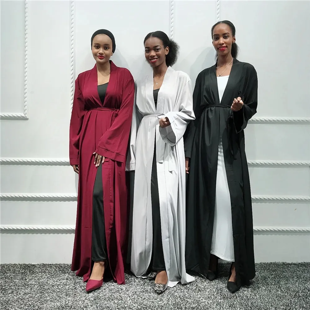 Abayas — cardigan kimono uni, robe musulmane, hijab, tenue africaine, kaftan dubaï, caftan, vêtements musulmans