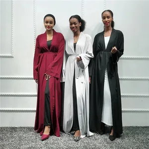 Cardigan kimono abaya tinta unita turchia hijab abito musulmano abiti africani abayas donna caftano dubai caftano islam abbigliamento