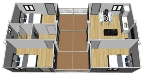 מבנה פלדה כפול כנף הרחבה בניין מיכל בית/עיצוב אדריכלי אלגנטי - Product Image 2