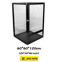 Luckyherp 2025 Terrarium en aluminium durable de bonne qualité 32*32*46cm avec grille en maille, cage de transport pour reptiles