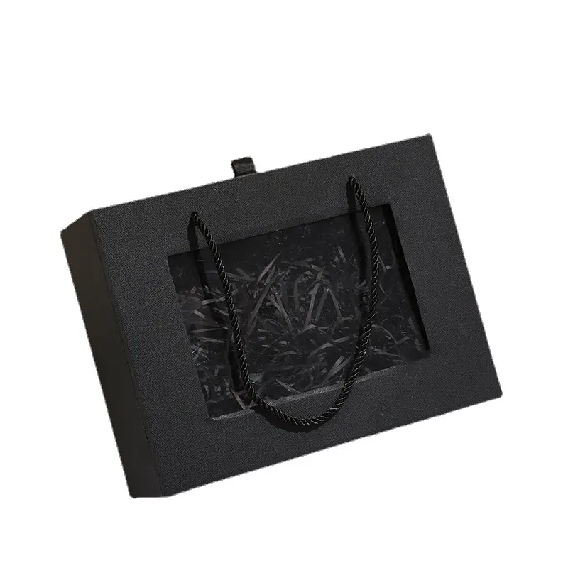 Oem 제조 업체 사용자 정의 디자인 로고 종이 서랍 유형 Bowknot 사각형 핸들 선물 핸드백 포장 상자 세트 선물 상자