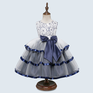 Nouveaux Produits Prix De Gros Dentelle Filles Double Crêpe Vêtements Robe Avec Grand Noeud Papillon Sur Le Marché Chinois - Product Image 2