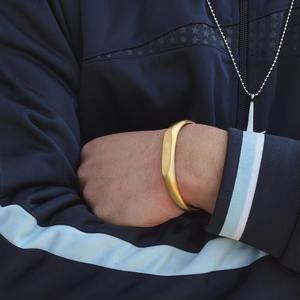 สร้อยข้อมือฮิปฮอปแบบสายสแตนเลสชุบทองทนทานสำหรับเด็กในโอกาสวันครบรอบ - Product Image 4