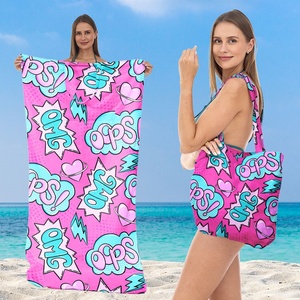 Asciugamano da <span class=keywords><strong>Spiaggia</strong></span> Estivo Due-in-uno con Stampa di Stelle Marine e Conchiglie, Borsa a Tracolla Pieghevole Portatile in Spugna Tessuta - Product Image 4