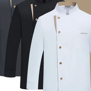 Manteau de chef personnalisé Veste de chef à manches longues Uniformes de cuisine pour hôtels et restaurants Vêtements de chef de cuisine - Product Image 1
