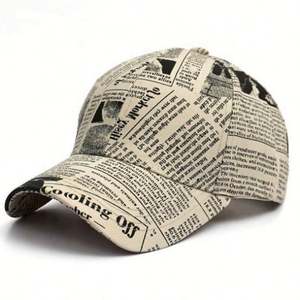 Casquettes pour hommes et femmes, mode printemps-été, casquette de baseball rétro à imprimé journal, casquette de sport de plein air coréenne, protection solaire - Product Image 6