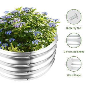 وحدة تخزين خارجية أنيقة معدنية مرتفعة ، أواني زهور ، مزارعي قطع أراضي الحدائق - Product Image 3