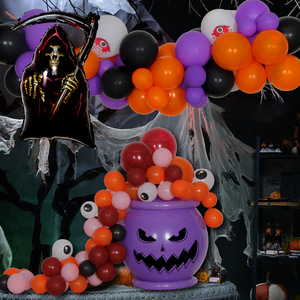Kit <span class=keywords><strong>de</strong></span> Globos para Fiesta <span class=keywords><strong>de</strong></span> Halloween, Arco <span class=keywords><strong>de</strong></span> Globos con Diseño <span class=keywords><strong>de</strong></span> Araña, Murciélago, Calabaza y <span class=keywords><strong>Esqueleto</strong></span>, Decoración para Fiesta <span class=keywords><strong>de</strong></span> Halloween, Globos <span class=keywords><strong>de</strong></span> Látex - Product Image 4