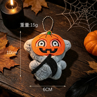En gros Porte-clés en peluche Halloween, Pendentif monstre de dessin animé en peluche, Jouet en peluche doux, Breloques pour sac à dos, Décoration de fête, Cadeau