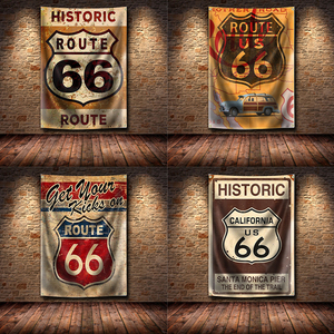 Bandiera Retrò della Route 66, Poster <span class=keywords><strong>Vintage</strong></span> per Decorazione Murale, Insegna Retrò per Garage, Pub, Club, Bar - Product Image 3