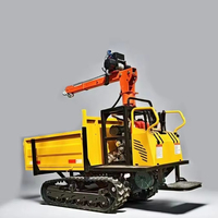 Chariot à roues motorisé tout-terrain, mini-dumper électrique à chenilles de 1 tonne, transporteur autochargeur