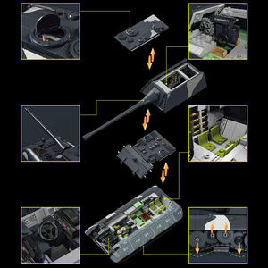 Le modèle de chasseur de chars E-100 est un jouet de construction de puzzle difficile - Product Image 5