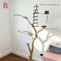 Support de jeu pour oiseaux en bois naturel, perchoir pour perroquet, branche d'arbre, aire de jeux en bois pour oiseaux de petite et moyenne taille