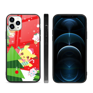 Custodia per telefono in vetro lucido cervo simpatico cartone animato di natale per <span class=keywords><strong>Iphone</strong></span> Xs <span class=keywords><strong>11</strong></span> 12 Xr <span class=keywords><strong>Cover</strong></span> in plastica rigida per Redmi Note 9 Pro - Product Image 3