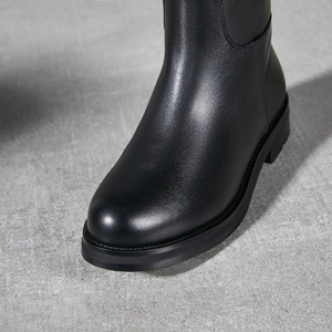 Vente en gros OEM ODM de bottes de luxe en <span class=keywords><strong>cuir</strong></span> véritable de créateur pour dames bottes habillées hautes bottes en <span class=keywords><strong>cuir</strong></span> de mollet large pour femmes Knight bottes longues d'usine - Product Image 2