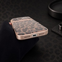 Étui de téléphone de luxe en PC à imprimé léopard antichoc pour iPhone