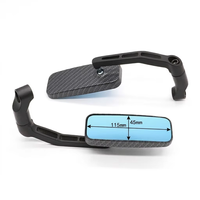 Espejo Retrovisor Rectangular Universal para Motocicleta, Lente Azul Antideslumbrante, Diseño de Piel de Serpiente, Negro Mate, Ajustable, Espejo Modificado para Manillar