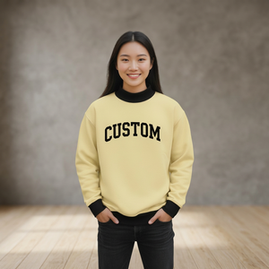 เสื้อสเวตเชิ้ตโอเวอร์ไซส์สไตล์สตรีทแวร์สำหรับผู้หญิง แบบคอเต่า แขนเสื้อแบบดรอปโชว์เดอร์ ผลิตจากผ้าฝ้ายผสมสแปนเด็กซ์ที่เป็นมิตรต่อสิ่งแวดล้อม ระบายอากาศได้ดี - Product Image 1
