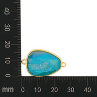 Mode Bleu Turquoise Gemstone Accessoires Connecteur Géode Agate Naturelle Pour La Fabrication De Bijoux