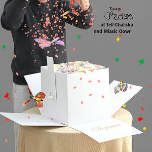 <span class=keywords><strong>Caja</strong></span> <span class=keywords><strong>de</strong></span> regalo <span class=keywords><strong>de</strong></span> <span class=keywords><strong>confeti</strong></span> doble con explosión <span class=keywords><strong>de</strong></span> fábrica, tablero <span class=keywords><strong>de</strong></span> marfil con relieve Floral, <span class=keywords><strong>caja</strong></span> sorpresa <span class=keywords><strong>de</strong></span> mariposa voladora para regalos florales - Product Image 6