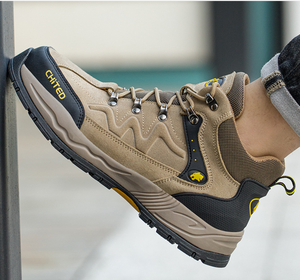 Calzado de seguridad DFS1126 para trabajadores de la construcción, botas de trabajo de cuero genuino resistente para exteriores, calzado de protección laboral. - Product Image 6